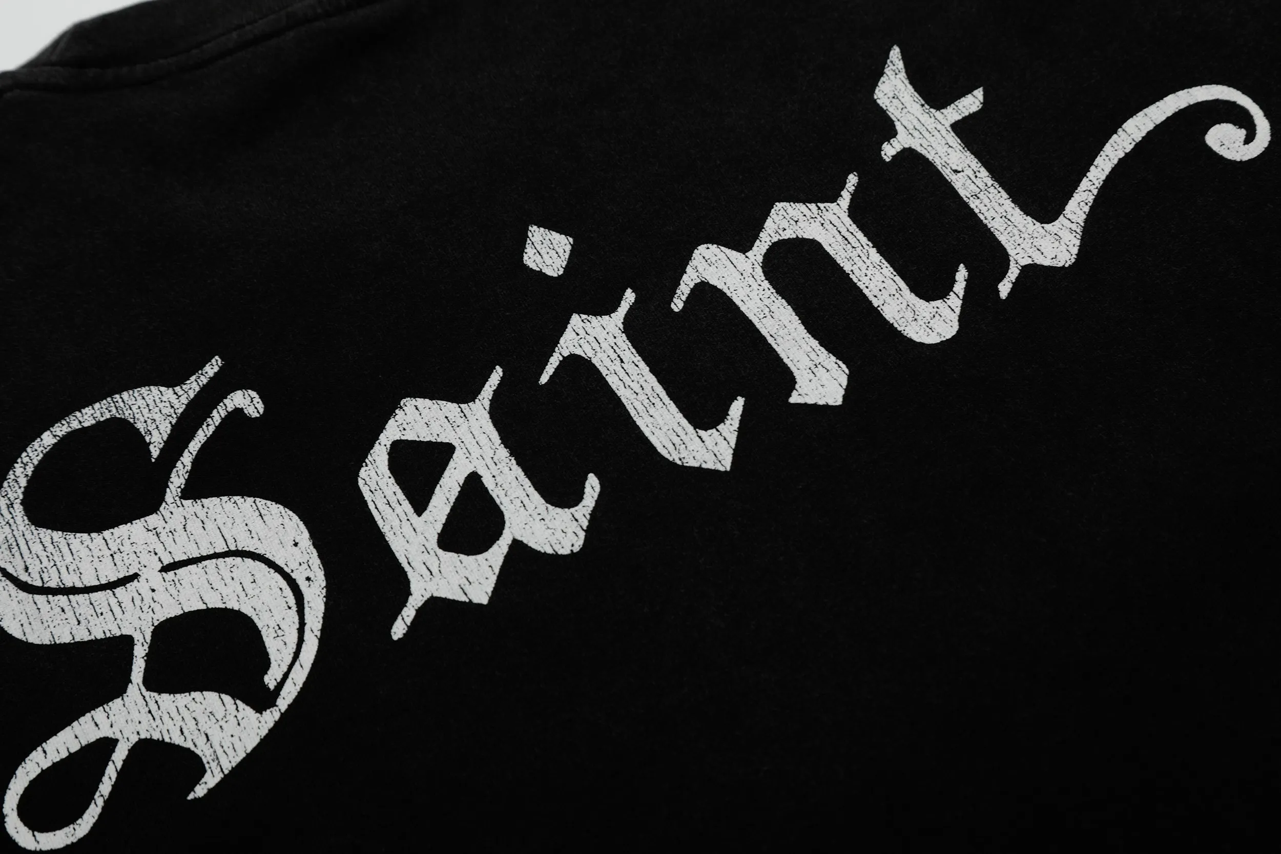 Saint washed vintage skeleton short-sleeved T-shirt Color: washed black Wholesale price: 118 Size: M L XL XXL Style number: 2146